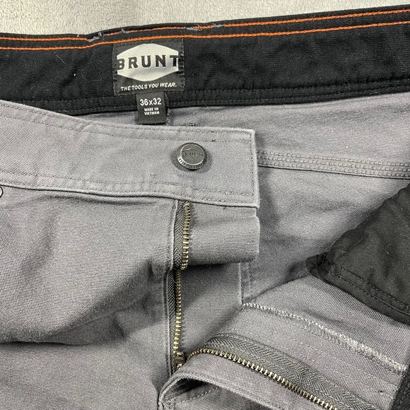 BRUNT Men's Gray Work Pants Relaxed Fit Cargo Utility Pockets Size 36x32(30) - Picture 6 of 11